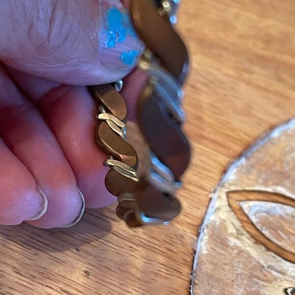 Handmade Copper and Silver Bangle Bracelet - Picture 7 of 9